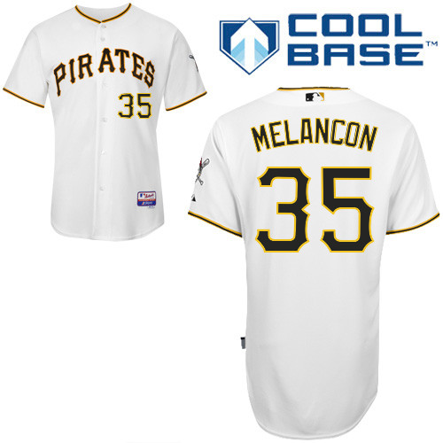 Mark Melancon #35 MLB Jersey-Pittsburgh Pirates Men's Authentic Home White Cool Base Baseball Jersey